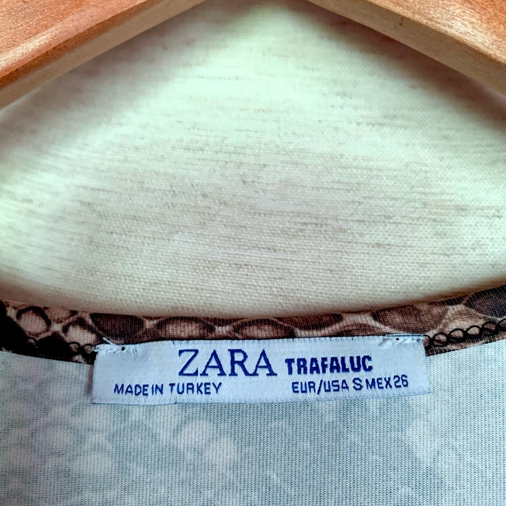 Zara Python Snake Print Plunge Neckline Bodysuit … - image 5